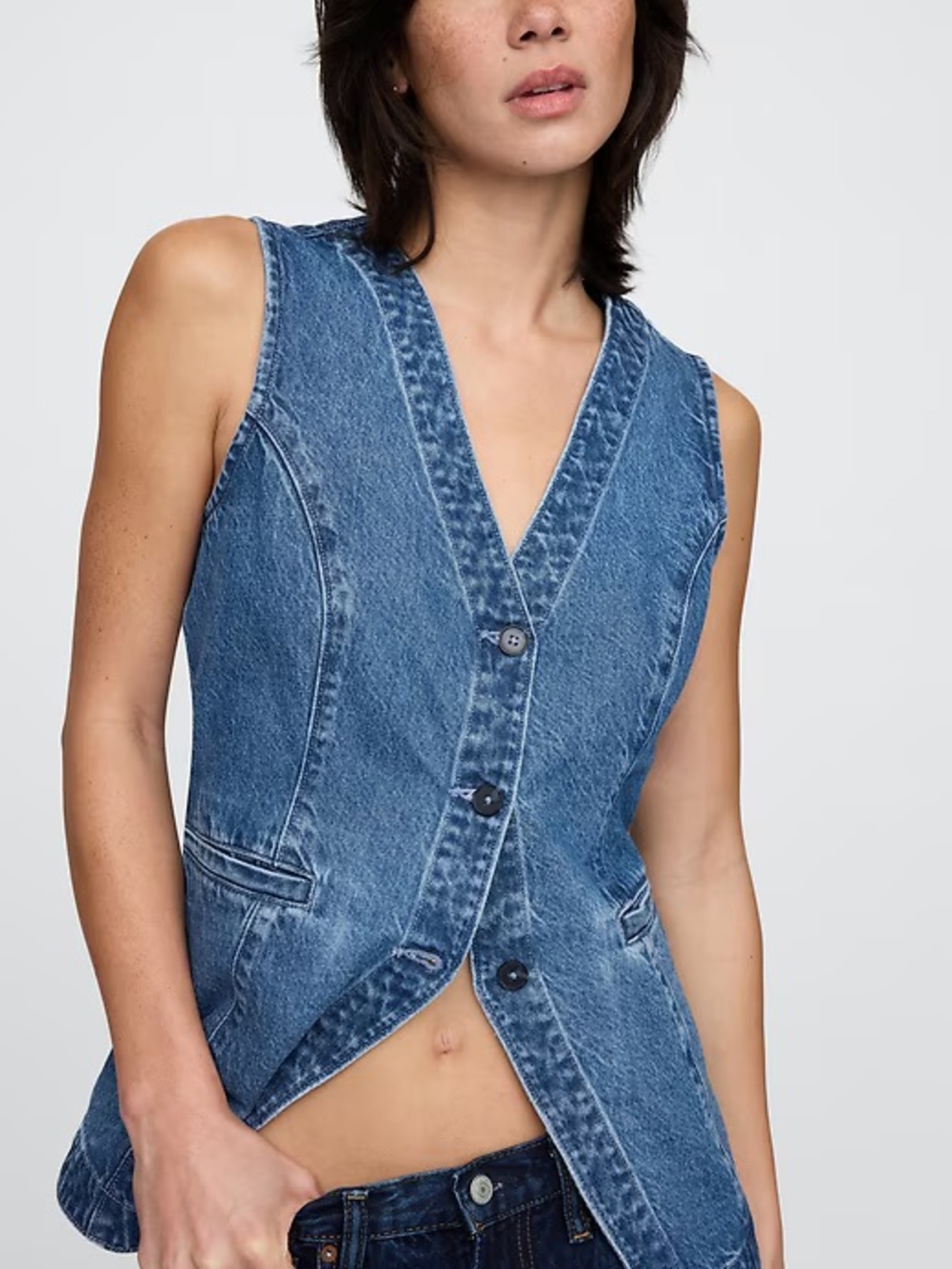 Gap Longline Denim Vest 100% Cotton